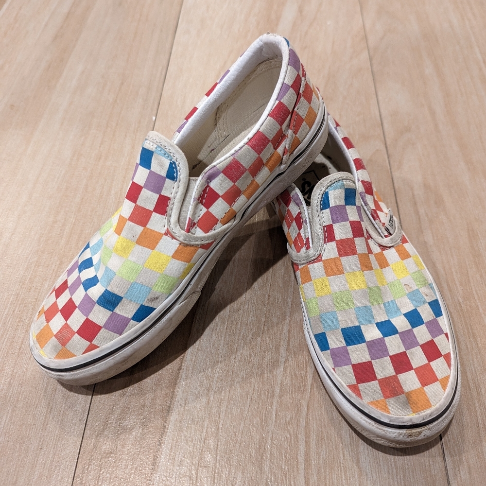 Preloved Vans Rainbow Checkerboard Kids